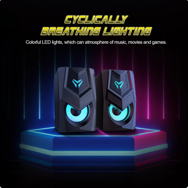 Micropack GS-02 Wired Rainbow Gaming Speaker – RGB LED Desktop Speaker for PC & Laptop