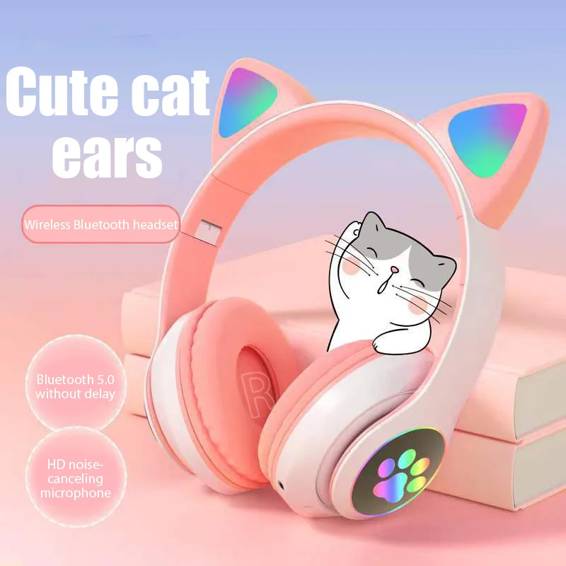 Cat Headset STN-28 – Cute LED Wireless Bluetooth Headphones 